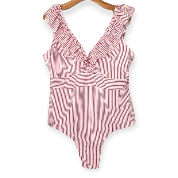 RETRO One-piece by AAVA Red and White size 3X - Picture 3 of 7